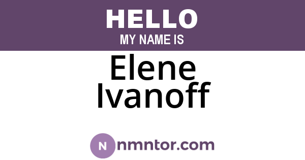 Elene Ivanoff