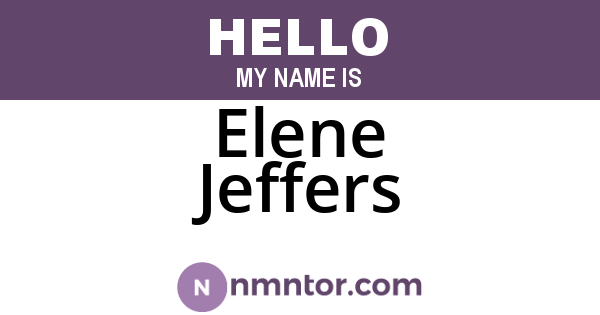 Elene Jeffers