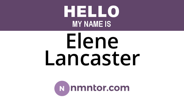 Elene Lancaster