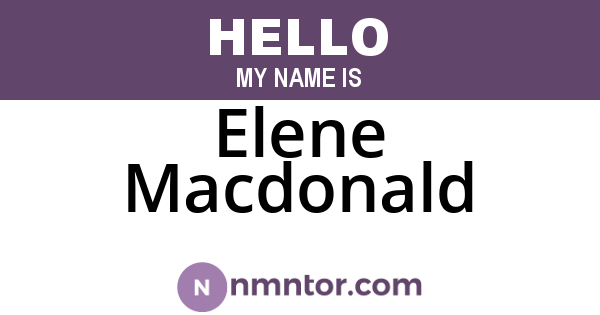 Elene Macdonald