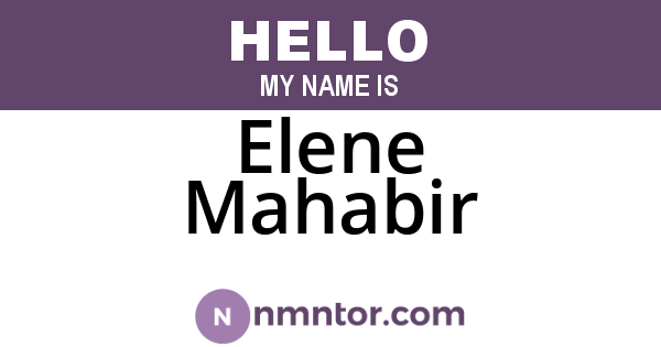 Elene Mahabir
