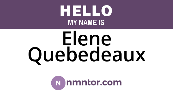 Elene Quebedeaux