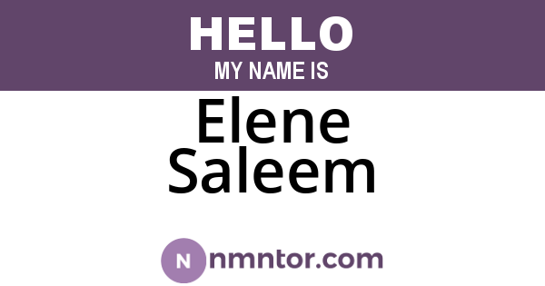 Elene Saleem