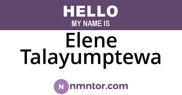 Elene Talayumptewa
