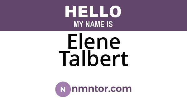 Elene Talbert