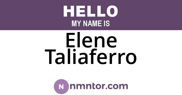 Elene Taliaferro