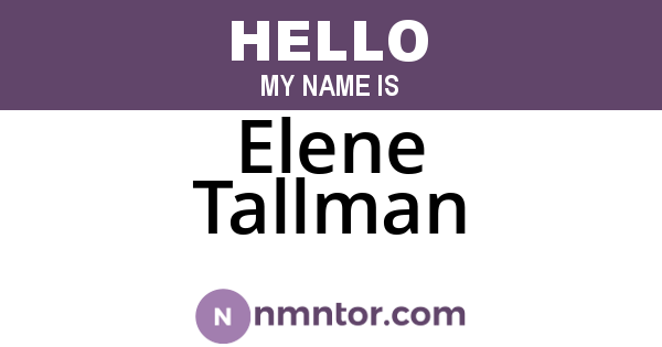 Elene Tallman