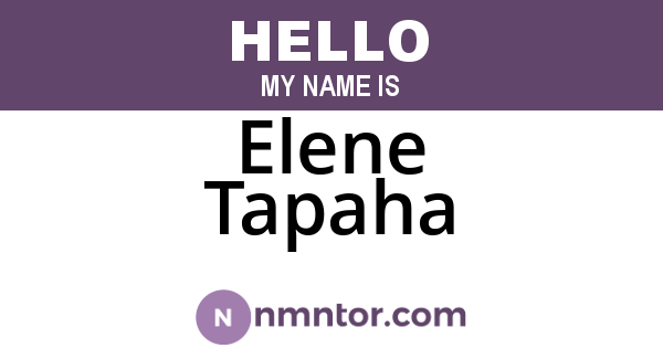 Elene Tapaha