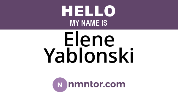 Elene Yablonski