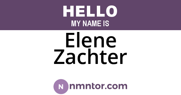 Elene Zachter