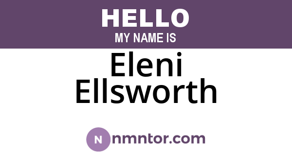 Eleni Ellsworth