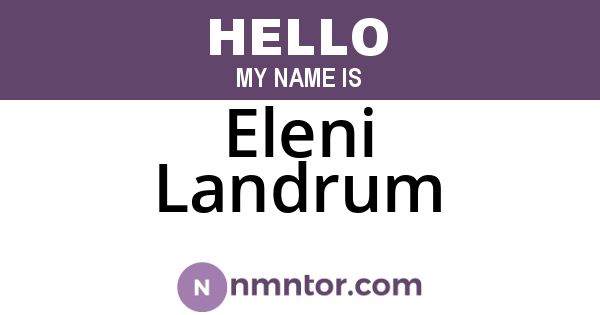 Eleni Landrum