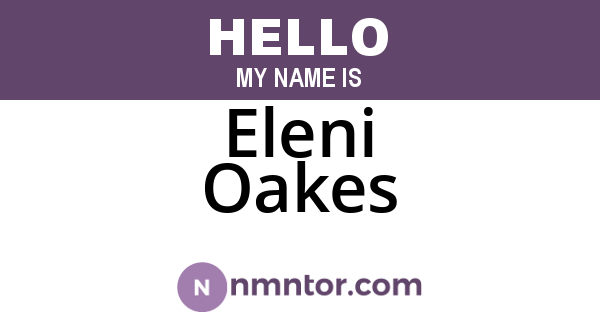 Eleni Oakes