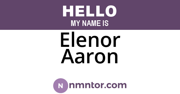 Elenor Aaron