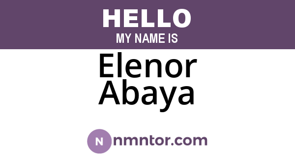 Elenor Abaya