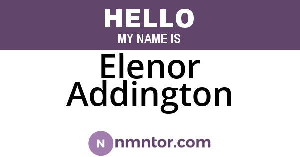 Elenor Addington