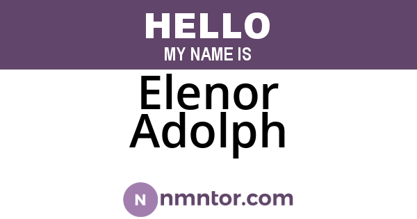 Elenor Adolph