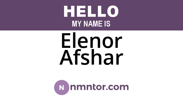 Elenor Afshar