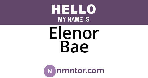 Elenor Bae