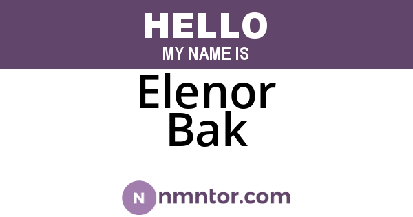 Elenor Bak