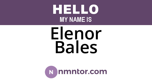 Elenor Bales
