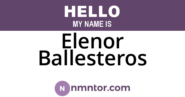 Elenor Ballesteros