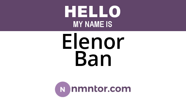 Elenor Ban