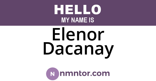 Elenor Dacanay