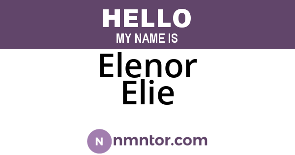 Elenor Elie