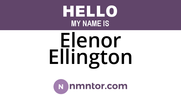 Elenor Ellington