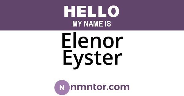 Elenor Eyster