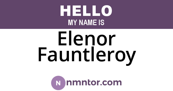 Elenor Fauntleroy
