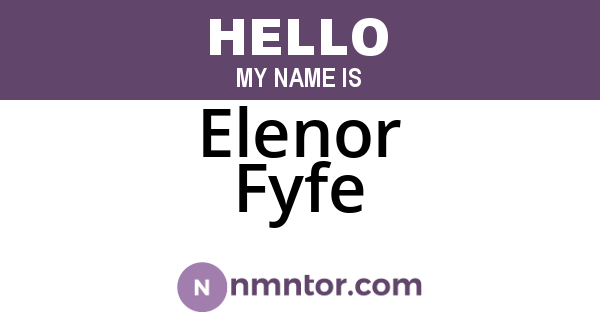 Elenor Fyfe