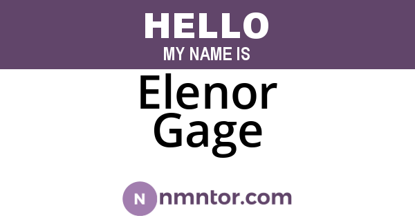 Elenor Gage