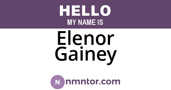 Elenor Gainey