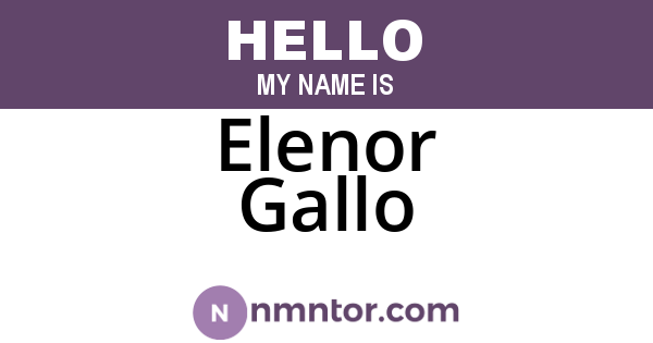 Elenor Gallo