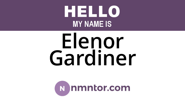 Elenor Gardiner