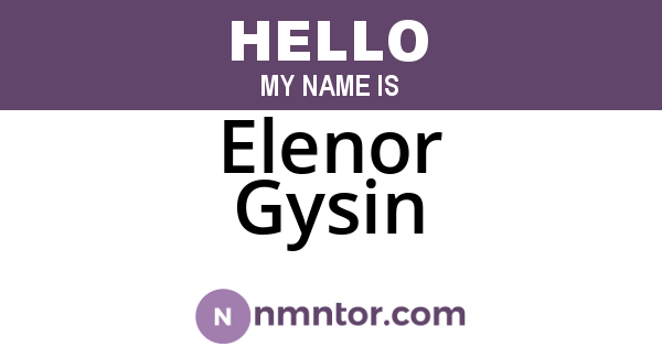 Elenor Gysin