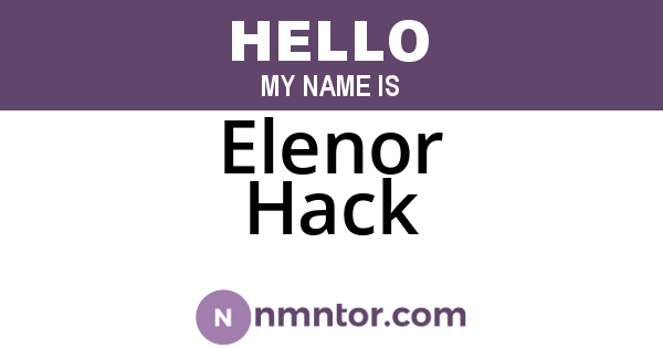 Elenor Hack