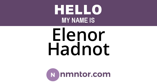 Elenor Hadnot