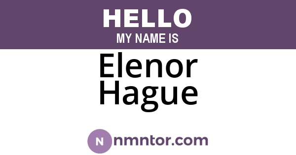 Elenor Hague