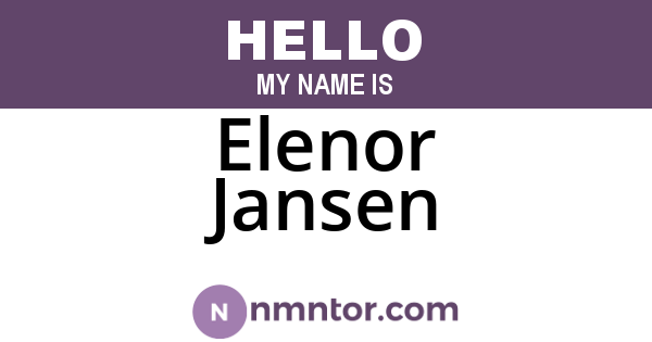 Elenor Jansen