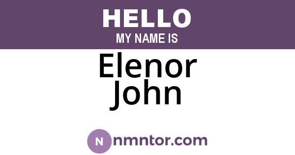 Elenor John