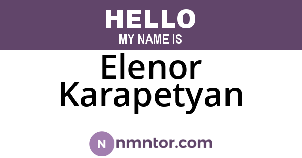 Elenor Karapetyan