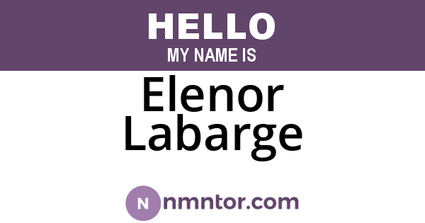 Elenor Labarge