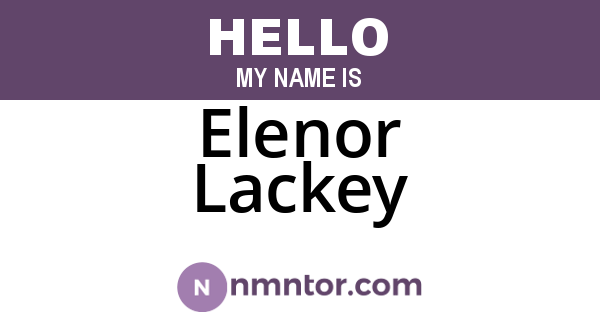 Elenor Lackey
