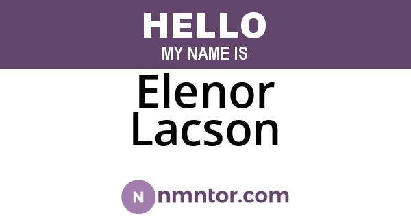 Elenor Lacson