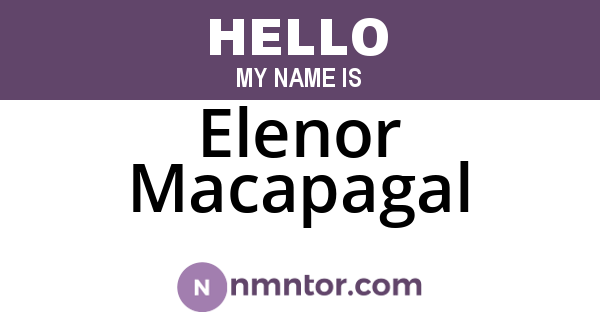 Elenor Macapagal