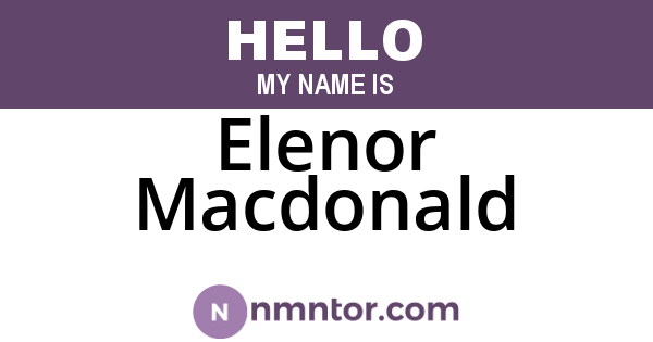 Elenor Macdonald