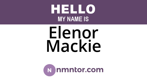 Elenor Mackie